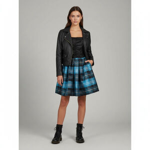 Bill Blass Vintage 90’s Black Blue Cocktail Silk Dress grunge full skirt Sz 12